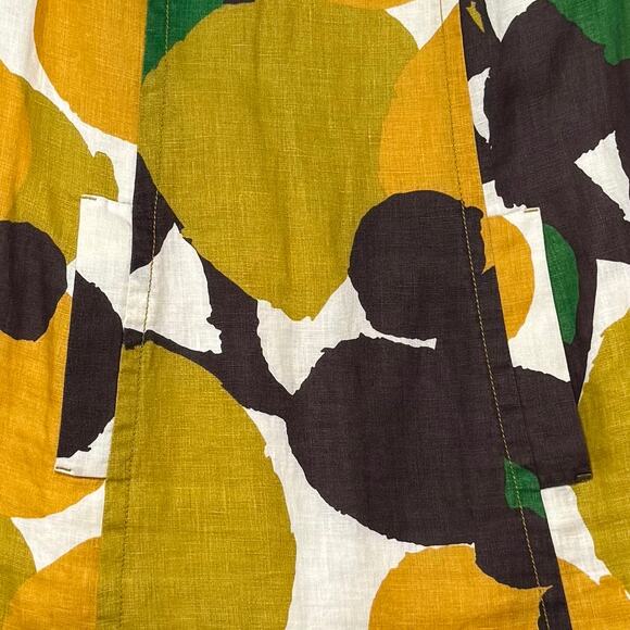 Boden Linen Audrey Sheath Turtleneck Short Sleeve Dress Women 4 Brown Orange Tan - Picture 8 of 11